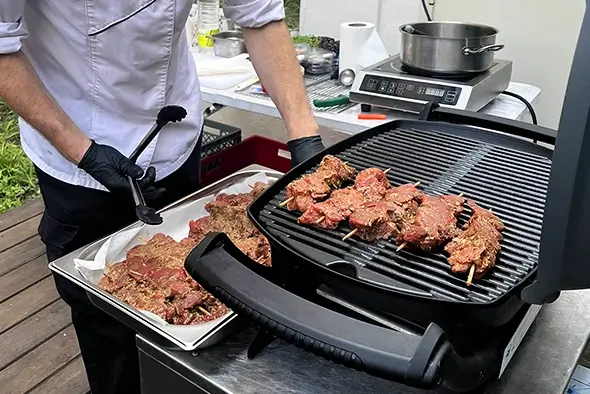 Cuisson des brochettes